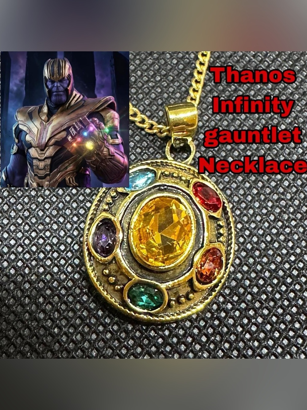 Infinity Stone gauntlet Pendant Necklace.